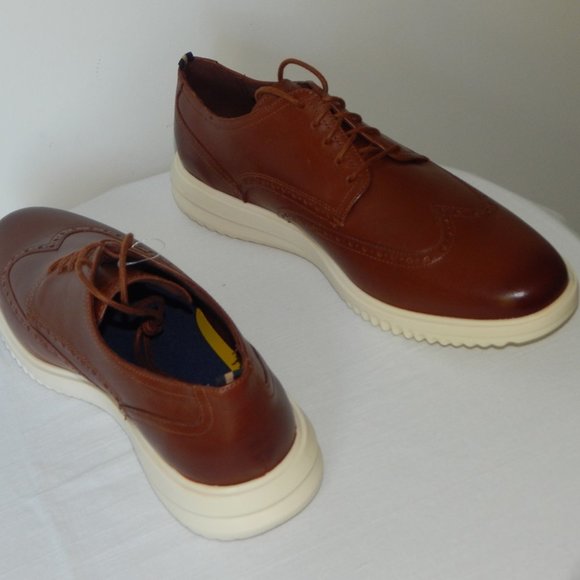 NEW Men's Cole Haan Grand Plus Wingtip Dress Oxford British Tan C36939 Shoes - Picture 4 of 7